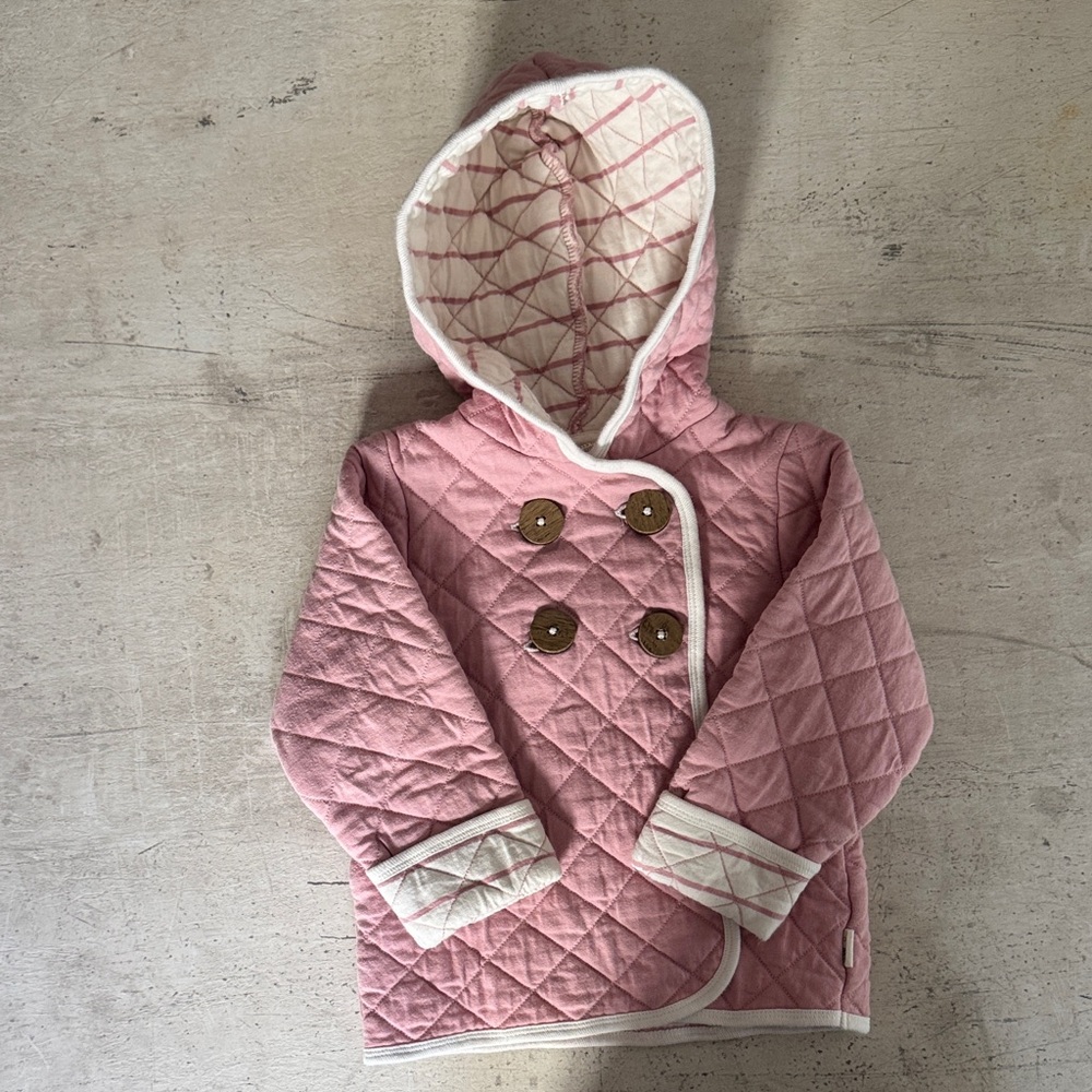 Burt’s Bees Lightweight Quilted Hooded Pink Baby Jacket